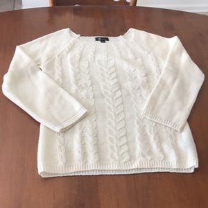 AB Studio size medium white pullover sweater
